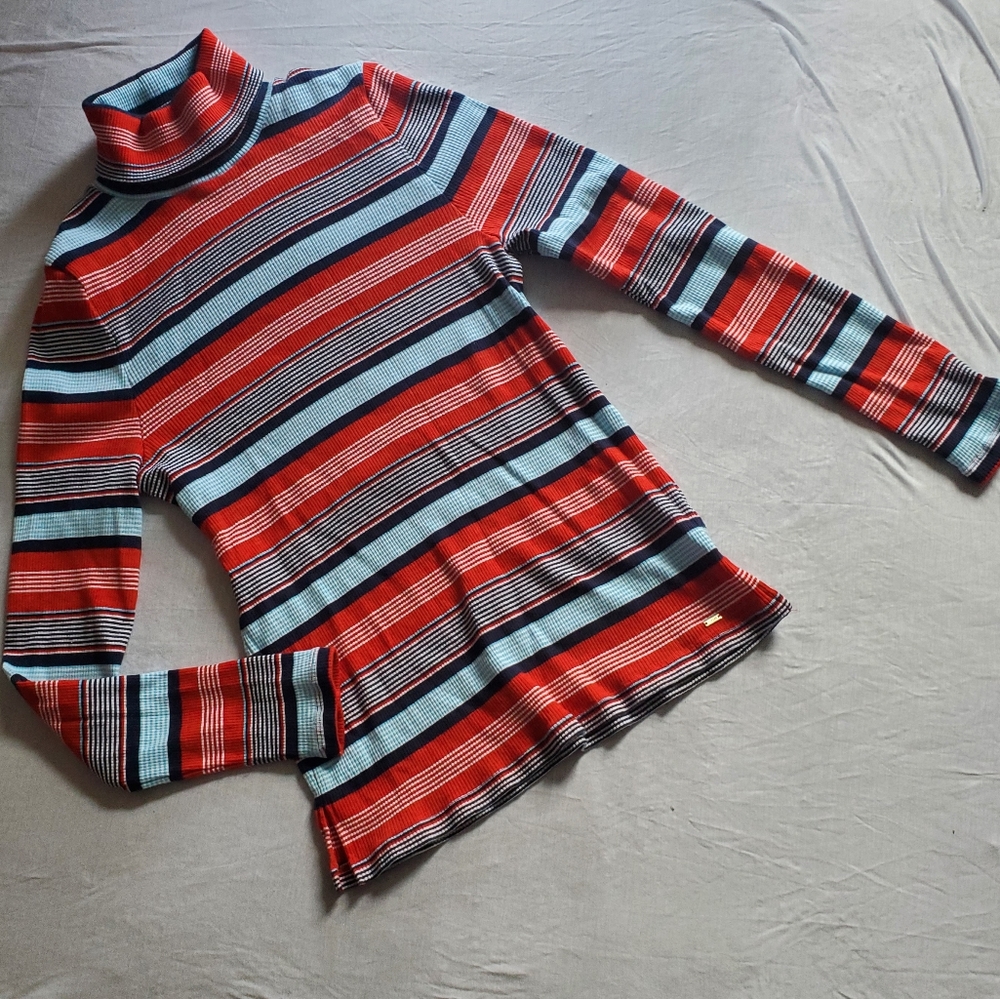 🍄3/$20🍄TOMMY HILFIGER turtleneck stretchy cable stripe